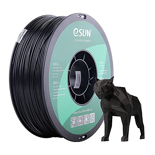 eSUN ABS+ Filament 1.75mm, 3D Printer Filament ABS Plus, Dimensional Accuracy +/- 0.05mm, 1KG Spool (2.2 LBS) 3D Printing Filament for 3D Printers, Black