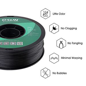 eSUN ABS+ Filament 1.75mm, 3D Printer Filament ABS Plus, Dimensional Accuracy +/- 0.05mm, 1KG Spool (2.2 LBS) 3D Printing Filament for 3D Printers, Black