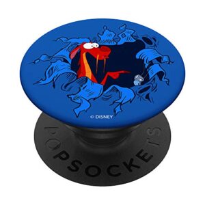disney mulan mushu & cri-kee popping out of hole popsockets popgrip: swappable grip for phones & tablets