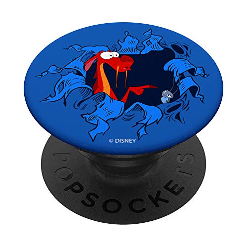 Disney Mulan Mushu & Cri-Kee Popping Out Of Hole PopSockets PopGrip: Swappable Grip for Phones & Tablets