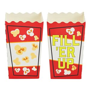 50 Pack Race Car Popcorn Boxes for Birthday Decorations, Checkered Flag 20 oz Buckets for Party Supplies (3 x 6 In)
