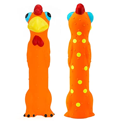 CHIWAVA 3 Pack 9" Squeaky Latex Dog Toys Standing Stick Animal Puppy Fetch Interactive Play for Small Medium Dogs