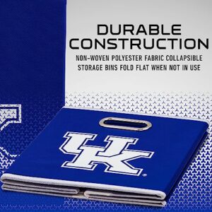 Franklin Sports NCAA Kentucky Wildcats Collapsible Storage Bin - Made to Fit Storage Bin Shelf Organizers - 10.5" x 10.5"