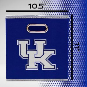 Franklin Sports NCAA Kentucky Wildcats Collapsible Storage Bin - Made to Fit Storage Bin Shelf Organizers - 10.5" x 10.5"