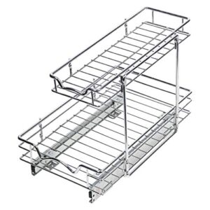 Richards Homewares Under Sink Pull-Out Sliding Shelf Organizer for Kitchen, Heavy Duty with 5 Year Limited Warranty -11.5”W x 18”D x 14.5”H, Requires at Least 12.5” W Cabinet Opening-Chrome