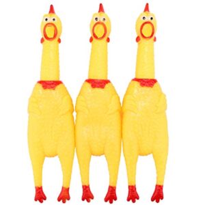legend sandy screaming chicken dog toys,yellow rubber squaking chicken toy novelty and durable rubber chicken for dogs,rubber chickens value 3 pack