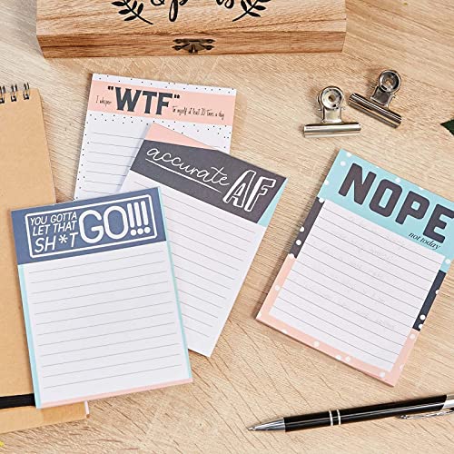 Paper Junkie to Do List Notepads with Fun Messages (4 Pack, 50 Sheets)