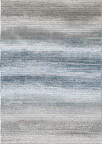 Abani Grey & Blue Minimalist Striped 4' X 6' Area Rug - Rustic Rugged Contemporary Modern Style Accent Rug, Vista Collection Rugs