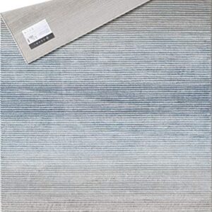 Abani Grey & Blue Minimalist Striped 4' X 6' Area Rug - Rustic Rugged Contemporary Modern Style Accent Rug, Vista Collection Rugs