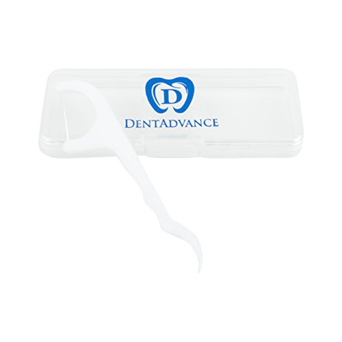 DentAdvance Original Dental Floss Picks - Premium Angled, Easy Reach Back Teeth | Tooth Flossers | Unflavored, 90 ct, w/ Travel Case