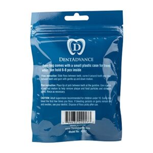 DentAdvance Original Dental Floss Picks - Premium Angled, Easy Reach Back Teeth | Tooth Flossers | Unflavored, 90 ct, w/ Travel Case