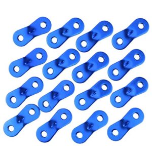 16Pcs Blue Aluminum Alloy Tent Cord Tensioner Guyline Adjuster for Outdoor Camping Hiking Travel Tent Accessories