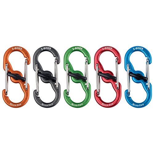 Nite Ize S-Biner MicroLock, Locking Key Holder, 5-Pack, Assorted Colors, Aluminum