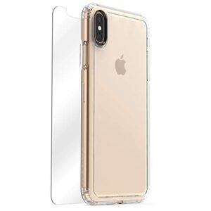 SaharaCase-Crystal Series Case Cover with Tempered Glass Kit Shockproof Heavy Duty Military Grade Drop Tested Apple iPhone Xs MAX 6.5" (2018) Clear