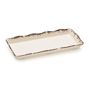 get ml-154-tc food service display tray with scalloped edges, 14" x 5.5", tuscan