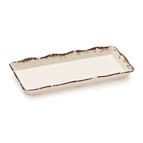 GET ML-154-TC Food Service Display Tray with Scalloped Edges, 14" x 5.5", Tuscan