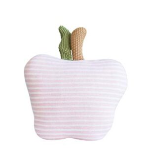 Creative Co-Op Cotton Knit Apple Pillow, 12"L x 12"H, Pink/White