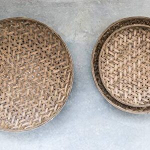 Creative Co-Op Round Bamboo Baskets (Set of 3 Sizes)