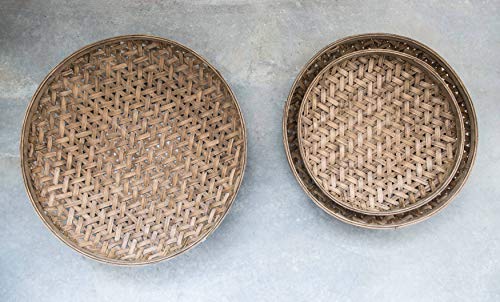 Creative Co-Op Round Bamboo Baskets (Set of 3 Sizes)