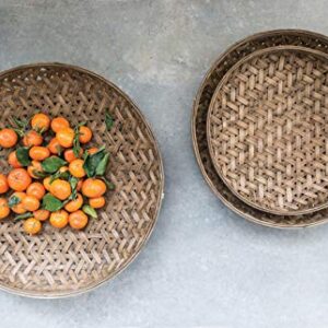 Creative Co-Op Round Bamboo Baskets (Set of 3 Sizes)