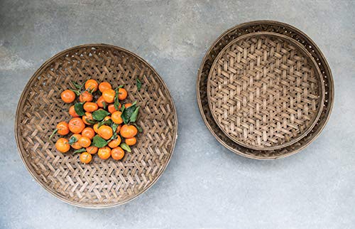 Creative Co-Op Round Bamboo Baskets (Set of 3 Sizes)