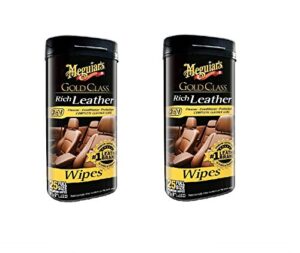 meguiar's g10900 gold class rich leather cleaner & conditioner wipes, 2 pack
