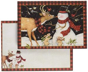 lang reindeer kisses petite christmas cards, 12 cards & 13 envelopes in sturdy keepsake box, full-color artwork, linen-embossed paper stock, added embellishments (2004534)