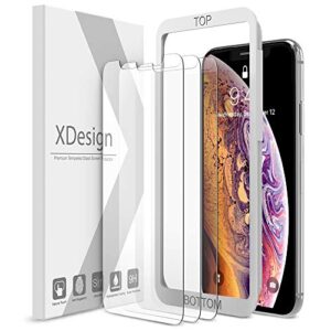 xdesign glass screen protector designed for apple iphone 11 pro max/iphone xs max (3-pack) tempered glass with touch accurate and impact absorb+easy installation tray [fit with most cases] - 3 pack