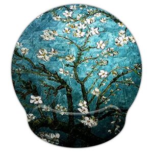 mouse pads for computers van gogh ergonomic memory foam nonslip wrist support-lightweight rest mousepad for office,gaming,computer, laptop & mac,pain relief,at home or work