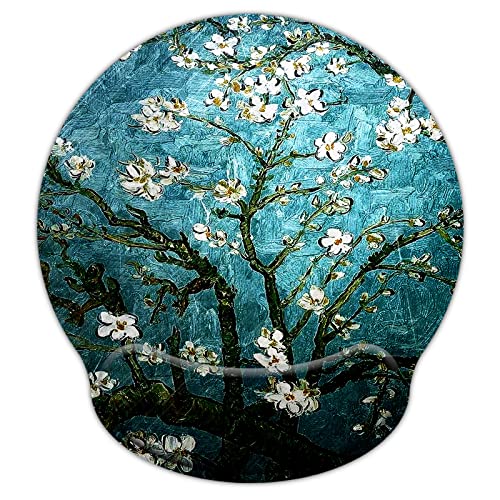 Mouse Pads for Computers Van Gogh Ergonomic Memory Foam Nonslip Wrist Support-Lightweight Rest Mousepad for Office,Gaming,Computer, Laptop & Mac,Pain Relief,at Home Or Work