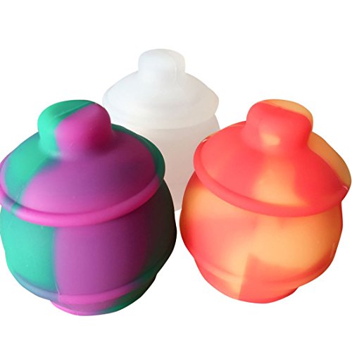 3pc 35 ML Silicone Containers Jars Concentrate Honey Pots and 1 iron scoop