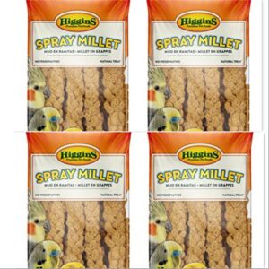 higgins 4 pack 6 count millet spray for birds 4 bags total, fun tasty bird treats bird snacks. fast delivery by just jak's pet market
