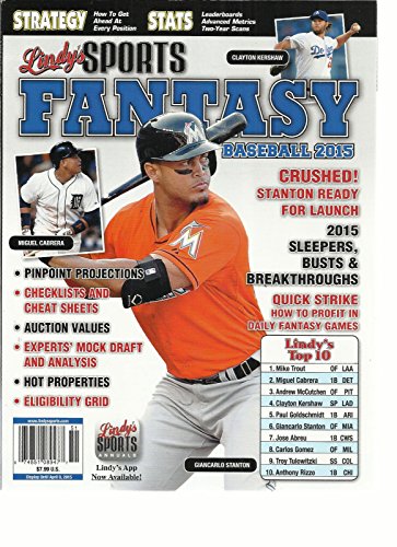 LINDY'S SPORTS FANTASY BASEBALL 2015, (CRUSHED ! STANTON READY FOR LAUNCH)