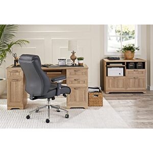 Realspace® Modern Comfort Keera Bonded Leather Mid-Back Manager's Chair, Gray/Chrome, BIFMA Certified