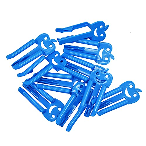 Maydahui 12PCS Garbage Bag Clips Household Blue Plastic Trash Can Clamp Wastebaskets Basket Anti-Slip Fixed Waste Bins Dustbin Junk Bag Edge Holder