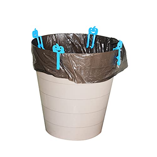 Maydahui 12PCS Garbage Bag Clips Household Blue Plastic Trash Can Clamp Wastebaskets Basket Anti-Slip Fixed Waste Bins Dustbin Junk Bag Edge Holder