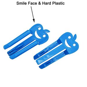 Maydahui 12PCS Garbage Bag Clips Household Blue Plastic Trash Can Clamp Wastebaskets Basket Anti-Slip Fixed Waste Bins Dustbin Junk Bag Edge Holder