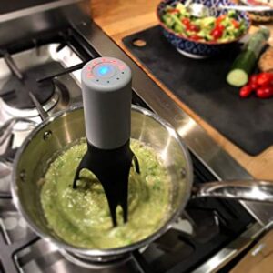 Uutensil StirrTime, Automatic Pan Stirrer with Timer, Olive & Gray