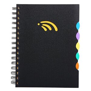 a5 notebook, 5 subject spiral notebook and journals, wide ruled, lab professional notepad, colored dividers with tabs, 5.83”×8.27”, 290 pages, hardcover memo planner for school boys girls men women