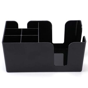 Tebery 3 Pack Bar Caddy with 6 Compartments,Barware Caddy, Bar Caddy Napkin Dispenser, Straw Organizer - 9" L x 5.4" W, Black