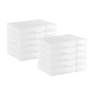 novelinks transparent 4" x 6" photo storage boxes - photo organizer cases photo keeper picture storage containers box for photos - 10 pack (clear)