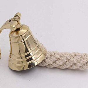 2" Polished Brass Bell Quality Marine Wall Mounted Ship Hanging Bell Perfect for Dinner, Indoor, Outdoor, School, Bar, Reception, Last Order & Church by The Metal Magician