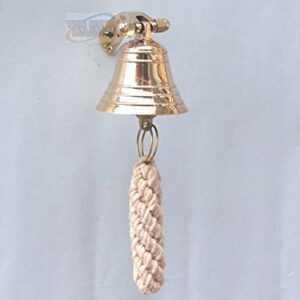 2" Polished Brass Bell Quality Marine Wall Mounted Ship Hanging Bell Perfect for Dinner, Indoor, Outdoor, School, Bar, Reception, Last Order & Church by The Metal Magician