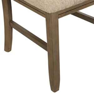 Roundhill Furniture Raven Wood Fabric Upholstered Dining Chair, Maple