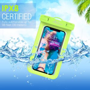 MoKo Waterproof Phone Pouch Holder [2 Pack], Underwater Phone Case Dry Bag with Lanyard Compatible with iPhone 14 13 12 11 Pro Max X/Xr/Xs Max/SE 3, Samsung S21/S10/S9/S8 Plus, Blue+Green+Pink