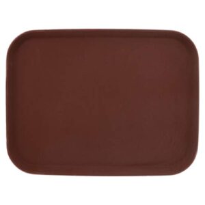 g.e.t. ns-1216-br bpa-free non-slip plastic rectangular serving tray, 12" x 16", brown