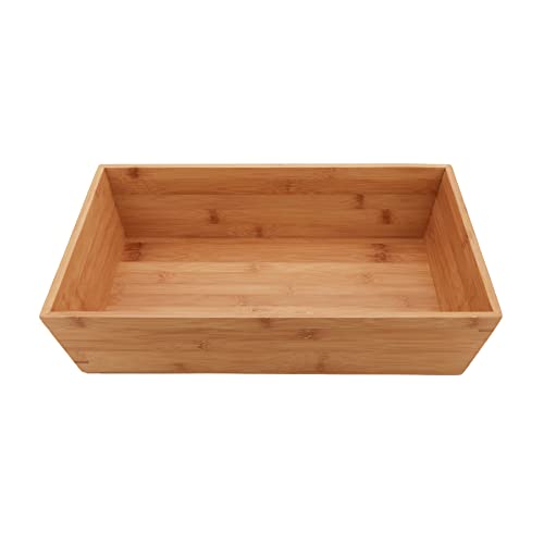 G.E.T. BAMTRY-02 Rectangular 4" Deep Bamboo Serving Tray, 18" x 12"