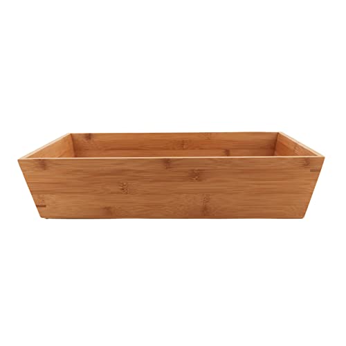 G.E.T. BAMTRY-02 Rectangular 4" Deep Bamboo Serving Tray, 18" x 12"