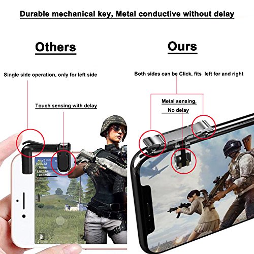 Mobile Game Triggers, Norhu Mobile Game Controllers for PUBG Mobile,Fortnite Mobile Phone Gaming Triggers Sensitive Shoot and Aim Buttons Shooter Handgrip Compatible with Android & iPhone- 1Pair(L1R1)