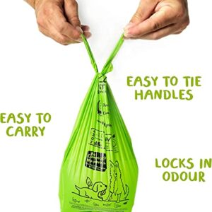 PLANET POOP Home Compostable Dog Poop Bags Extra-long with Handles 240 Un-Scented Pet Waste Bags Plastic Free, Thick Leakproof Plant-Based Doggy Bag, Cats & Dogs Pet Supplies